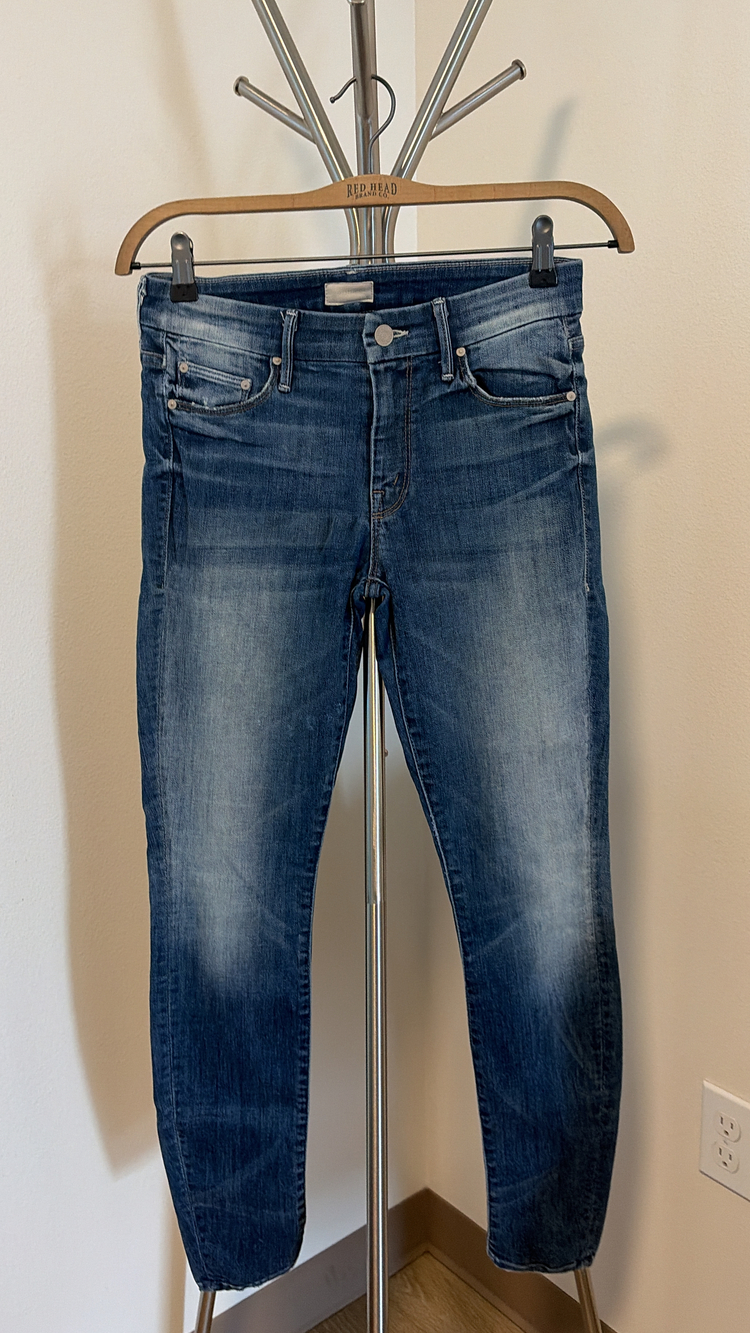MOTHER The Looker Women's Skinny Jeans Blue Size 28 Medium Wash Made in USA